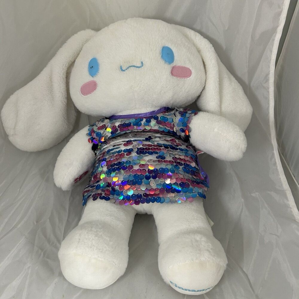 Build-A-Bear Cinnamoroll Plush w/ Sequin Dress Sanrio BAB White Bunny Toy